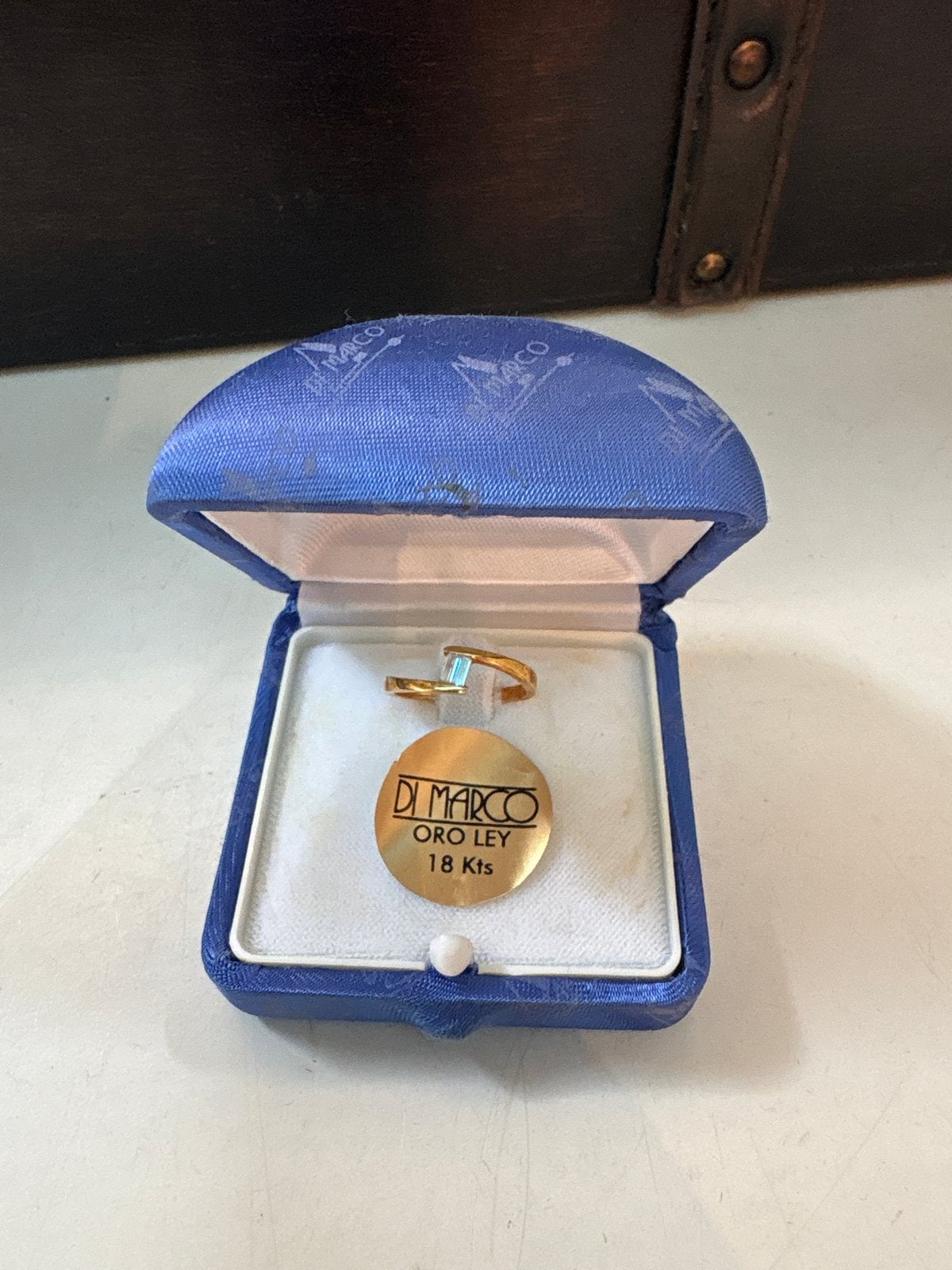 Di Marco 18K Gouden Ring, Ophalen, Zo goed als nieuw, 17 tot 18, Met edelsteen