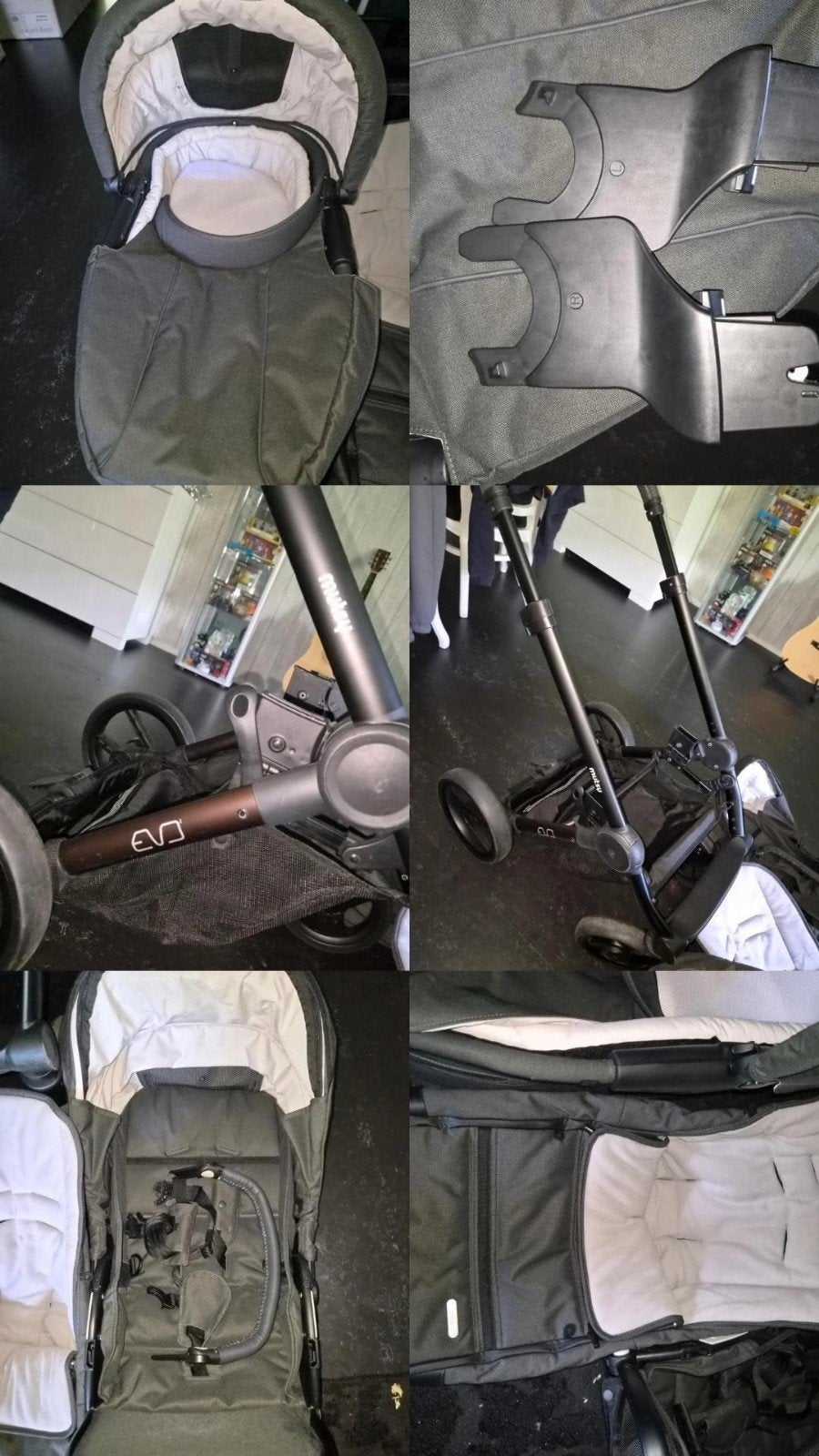 Mutsy evo 2 kinderwagen met reiswieg en adapters, Gebruikt, Met reiswieg, Mutsy, Ophalen