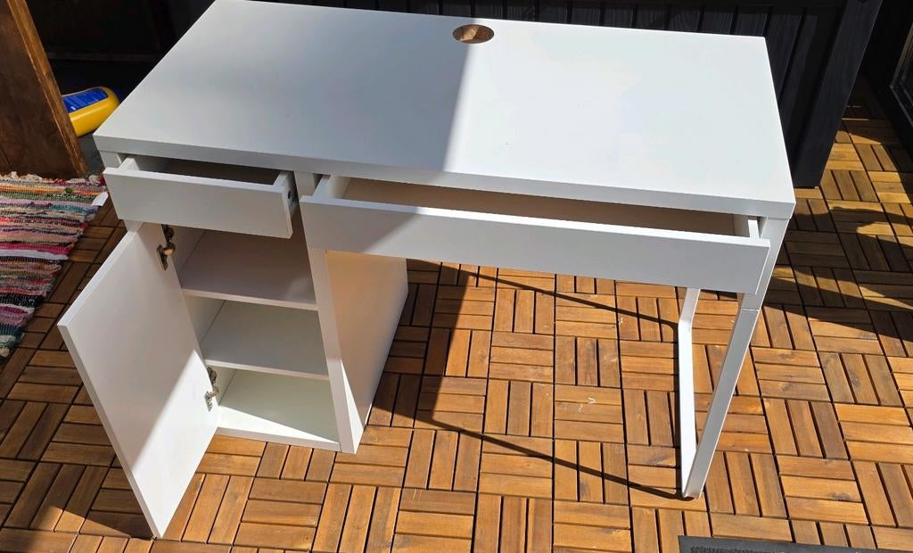 IKEA Micke bureau wit met lades en opbergruimte, Huis en Inrichting, Ophalen, 105 cm, Gebruikt, Scandinavisch