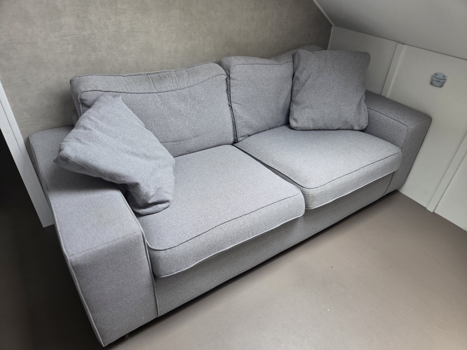 2,5 zitsbank incl hocker, Ophalen, Gebruikt, Tweepersoons, 75 tot 100 cm