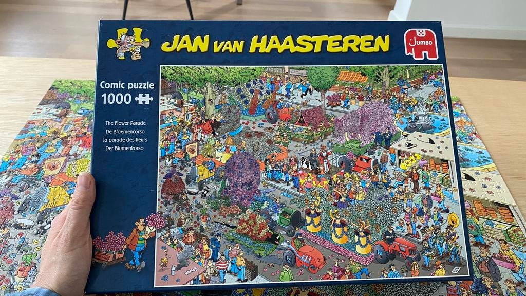 Jan van Haasteren - 1000 stukjes - De Bloemencorso, Ophalen, 500 t/m 1500 stukjes, Zo goed als nieuw, Legpuzzel