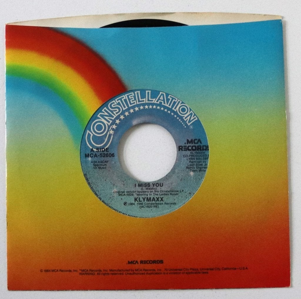 KLYMAXX - I Miss You - 7in single – 1985, Ophalen, Gebruikt, 7 inch, Beschermende buitenhoes