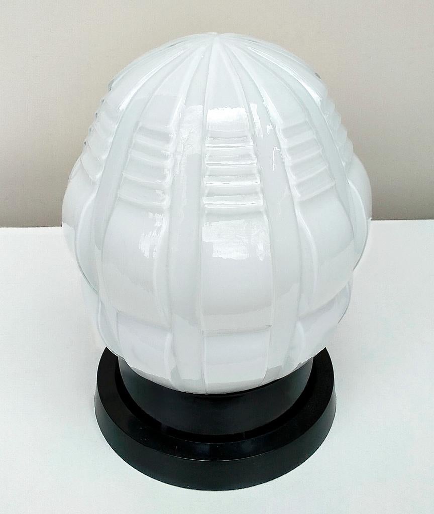 Antiek Glazen Jugendstil Thabur Lamp Bollamp Plafondlamp, Ophalen of Verzenden, Zo goed als nieuw, Glas, Antiek / Art Deco / Jugendstil / Thabur / Haags design