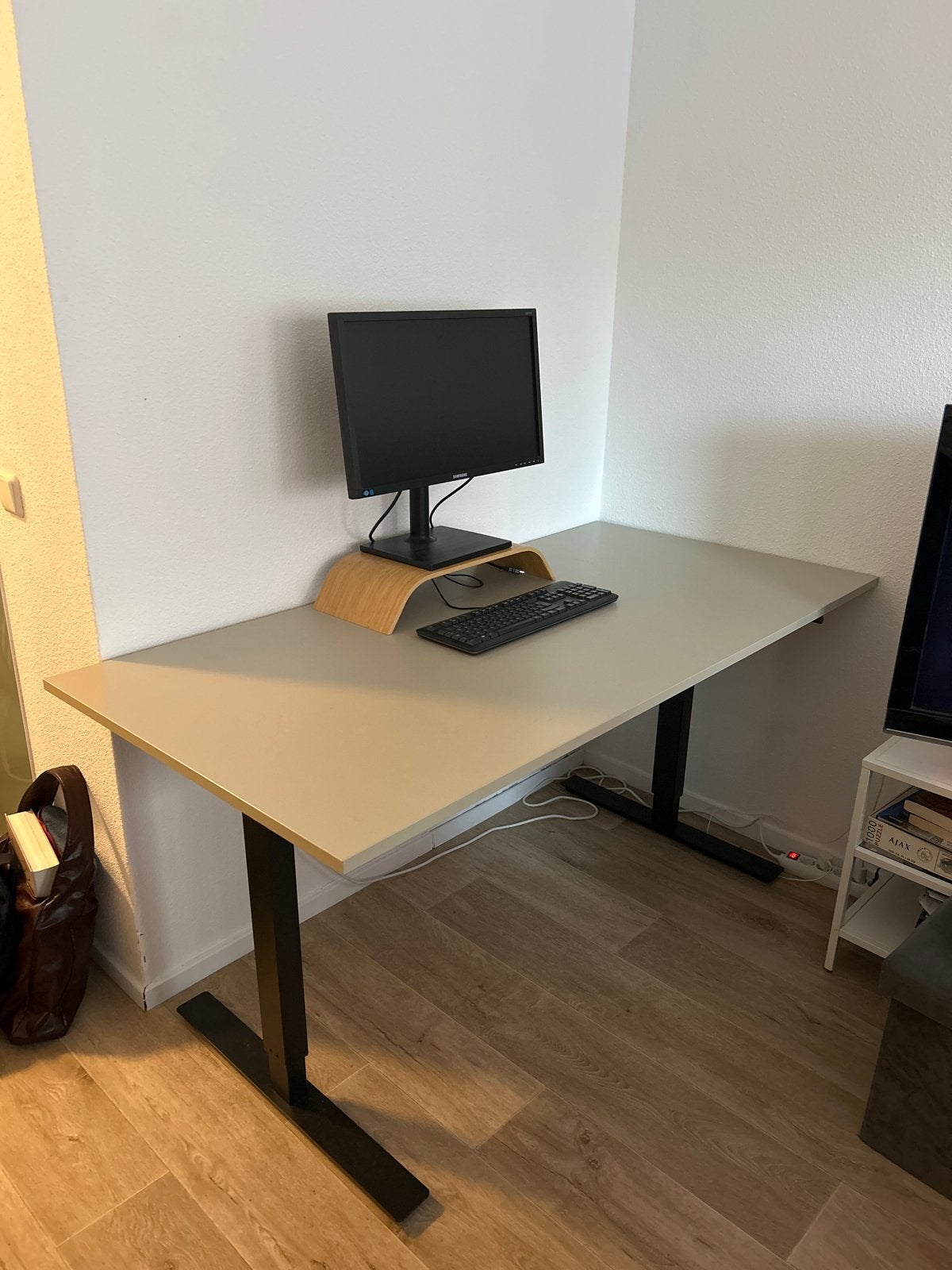 IKEA Trotten Zit-sta Bureau 160x80, Huis en Inrichting, Bureaus, Ophalen, Zit-sta bureau, Spaanplaat of MDF, In hoogte verstelbaar