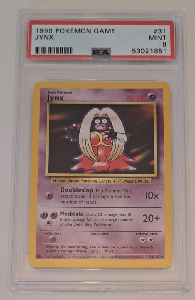 Jynx base set 1999 PSA 9 Mint, Hobby en Vrije tijd, Verzamelkaartspellen | Pokémon, Ophalen of Verzenden, Zo goed als nieuw, Losse kaart