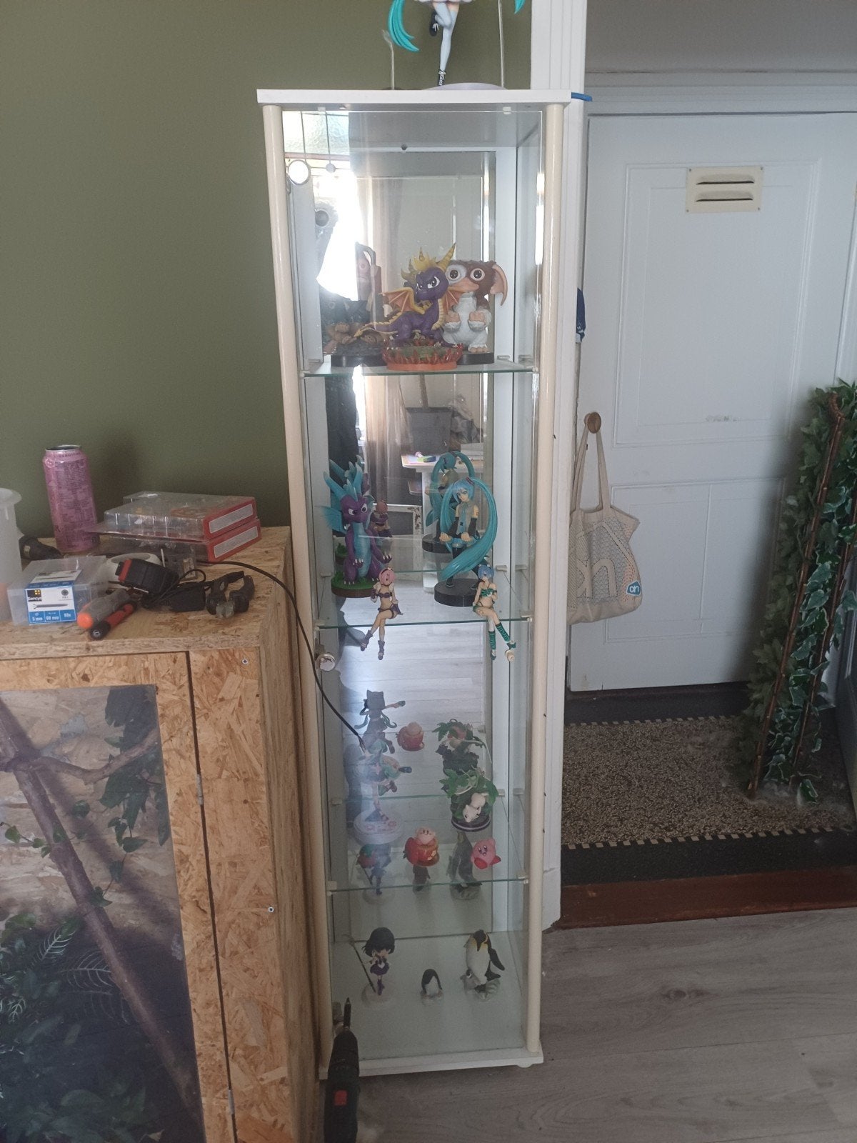 witte vitrine kast te koop, Ophalen, Gebruikt, 50 tot 100 cm, 150 tot 200 cm