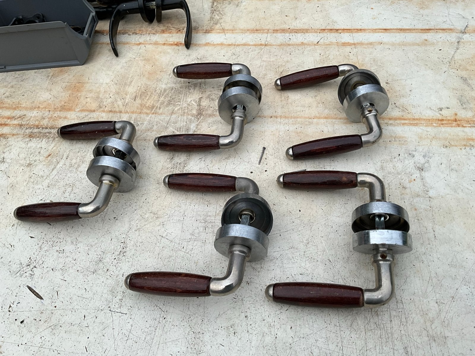 Messing Deurklinken met Houten Handvat, Ophalen, Gebruikt, Koper of Messing, Klink of Kruk