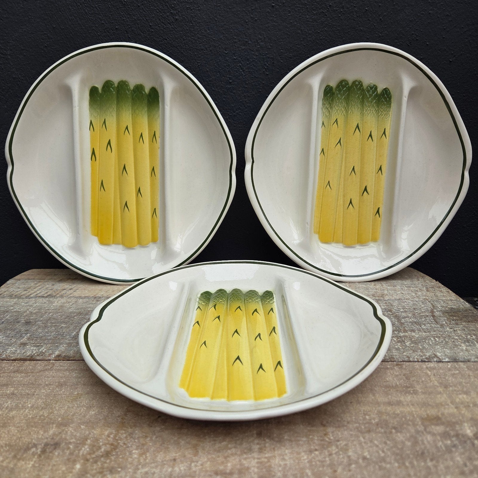 vintage Salins Frankrijk asperge borden, Ophalen of Verzenden