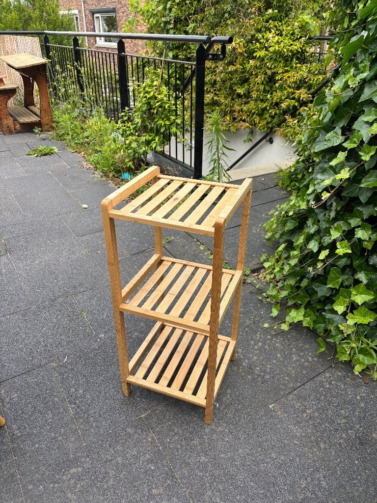 Bamboe badkamerkastje, Huis en Inrichting, Badkamer | Badtextiel en Accessoires, Ophalen, Gebruikt, Bruin, Overige typen