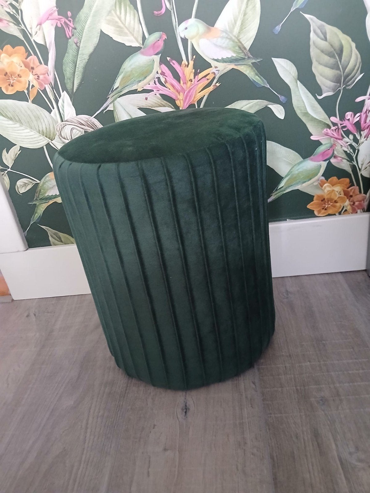 Mooie velvet poef, decoratief, Minder dan 50 cm, Rond, Minder dan 50 cm, Ophalen of Verzenden
