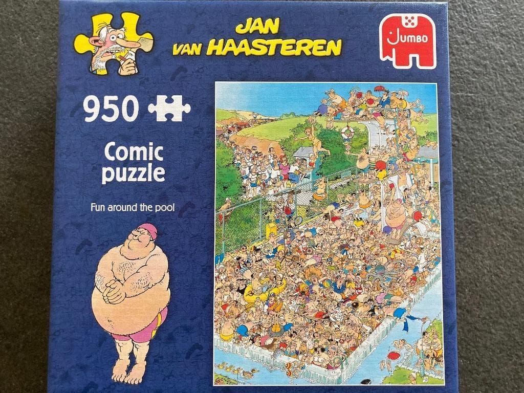 Jan van Haasteren puzzel 950 stukjes plezier bij het zwembad, Hobby en Vrije tijd, Denksport en Puzzels, Ophalen, 500 t/m 1500 stukjes