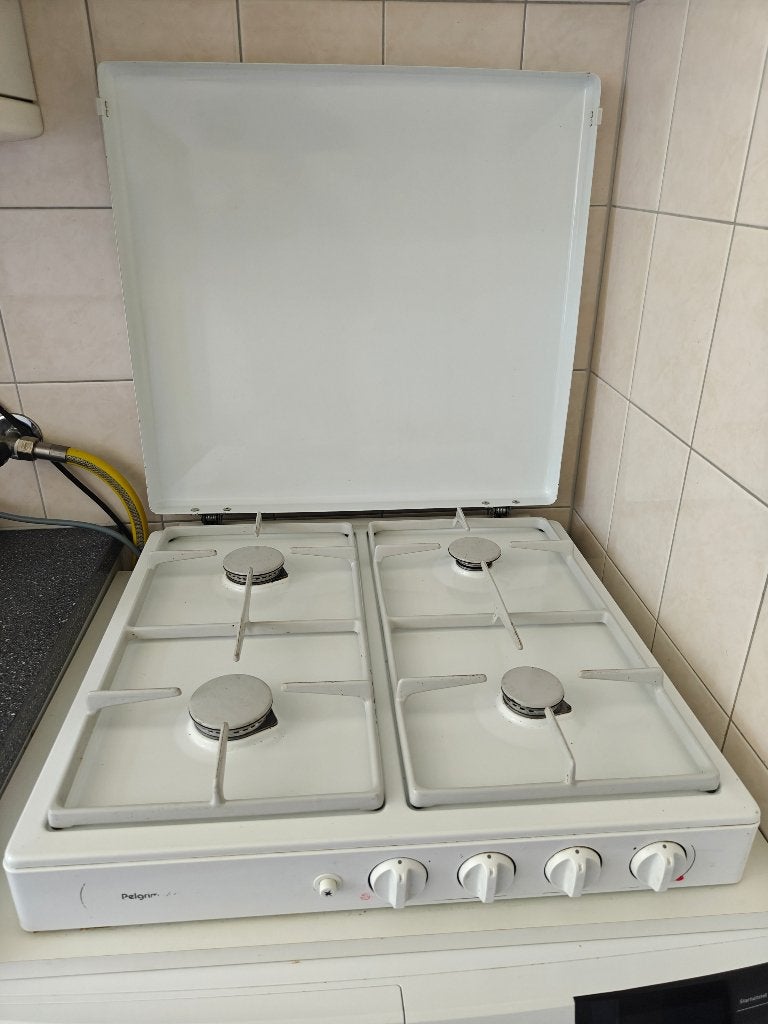 Vrijstaande gaskookplaat 4 pitten, Ophalen, Gebruikt, 4 kookzones, Gas