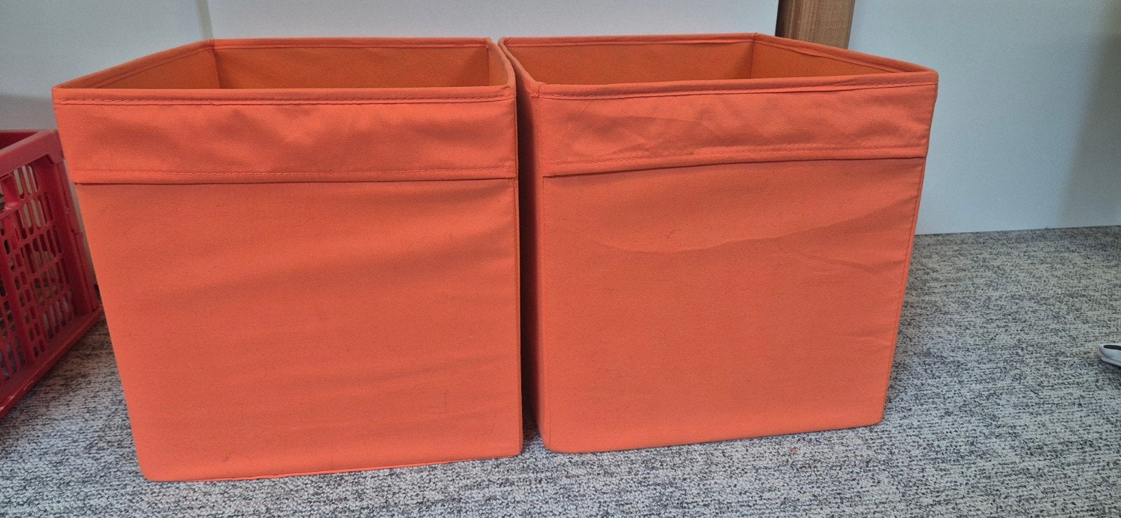 2 oranje manden voor IKEA Kallax kast, Ophalen, Gebruikt, Oranje, Textiel