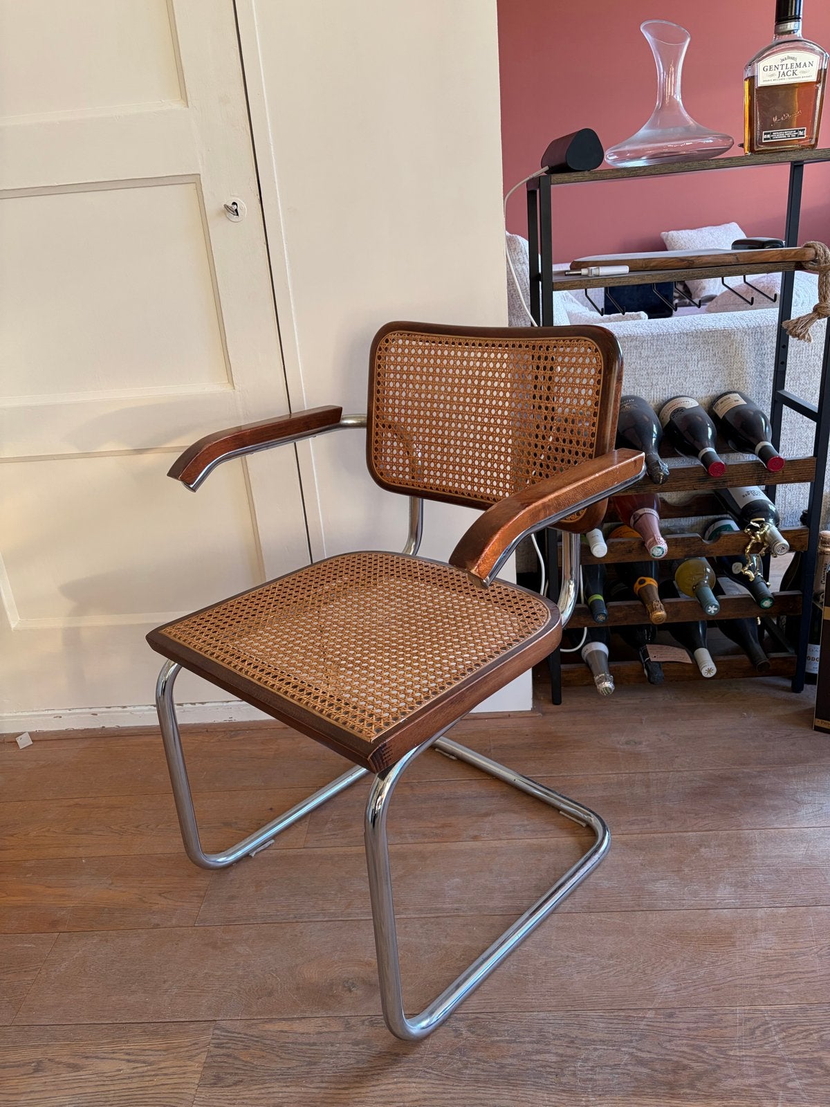 Vintage marcel breuer cesca stoel met rotan en chroom, Ophalen