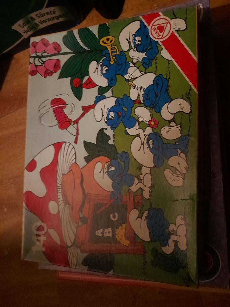 Smurfen puzzel, Ophalen of Verzenden, Meer dan 50 stukjes, Gebruikt
