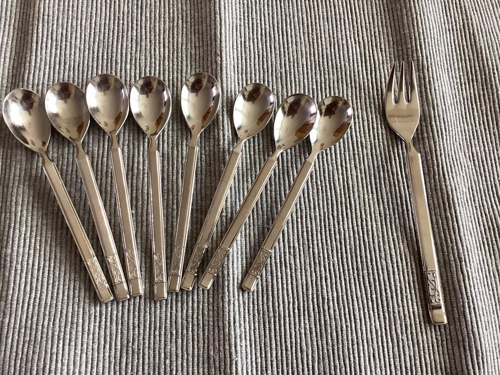 Sola Elite model Regina Theelepeltje en Vorkje, Ophalen of Verzenden, Zo goed als nieuw, Rvs of Chroom, Vaatwasserbestendig