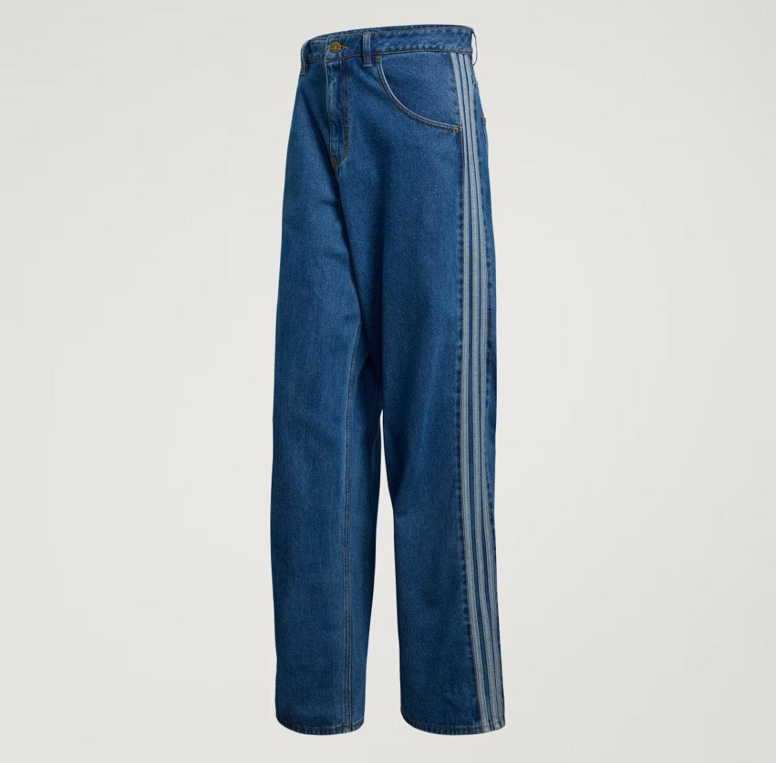 Adidas Firebird wideleg denim jeans, Ophalen of Verzenden, Zo goed als nieuw, Blauw, W33 - W36 (confectie 42/44)