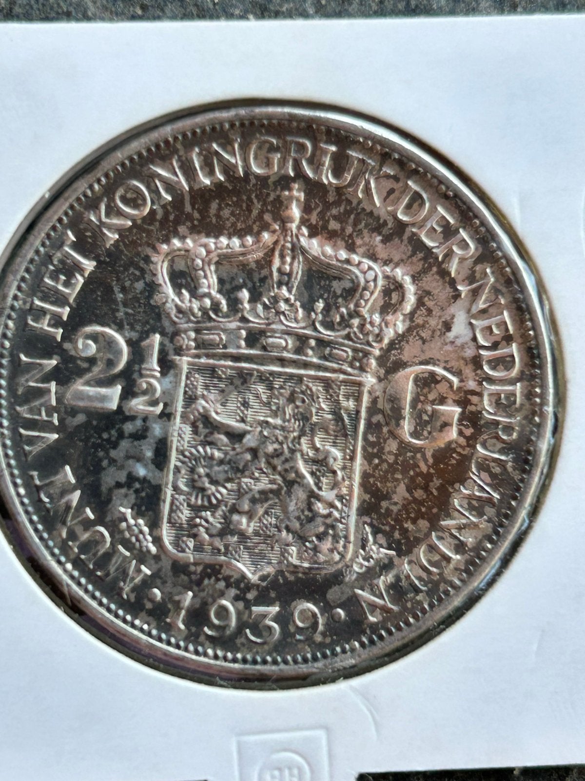 2,5 Gulden 1939 Wilhelmina Zilveren Munt, Zilver, Ophalen of Verzenden, Koningin Wilhelmina, Losse munt