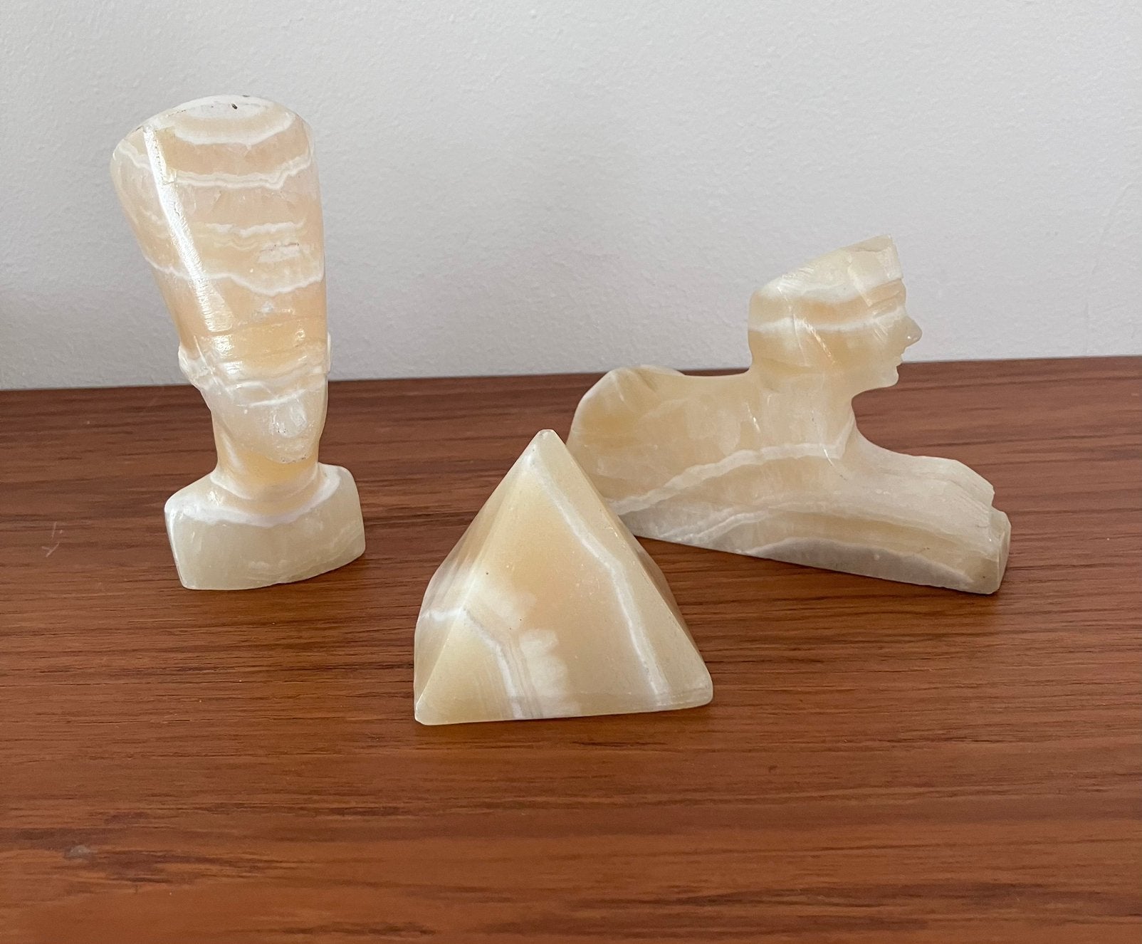 Vintage Egyptische Set Onyx  – Sfinx, Piramide & Nefertiti, Antiek en Kunst, Ophalen of Verzenden