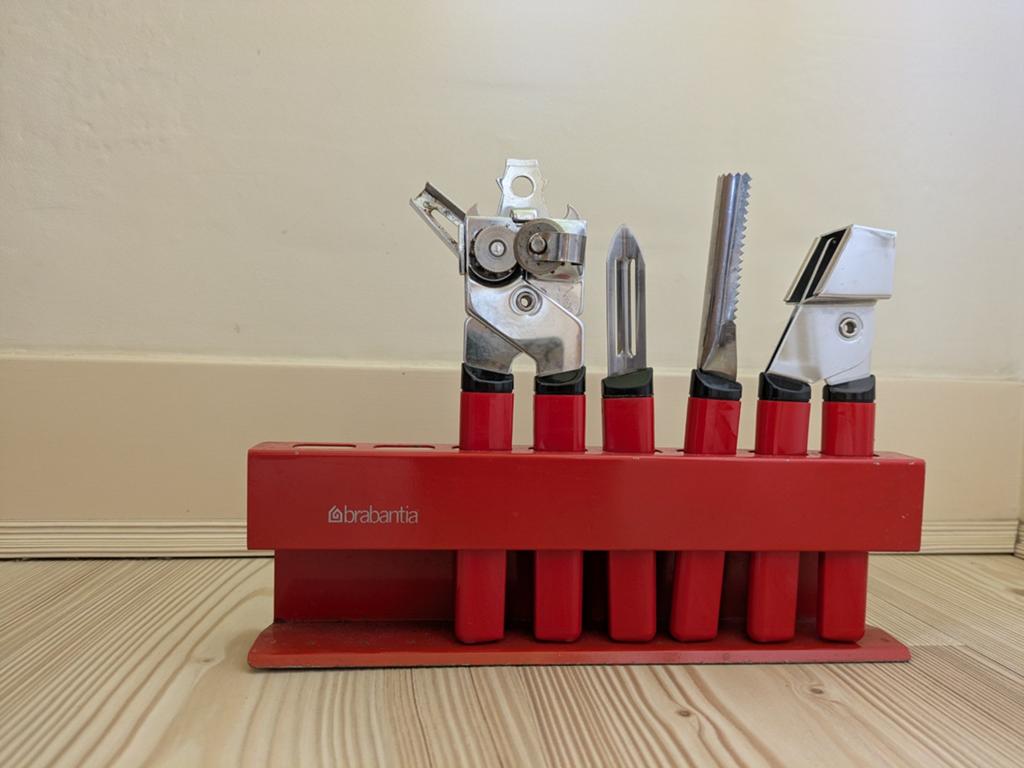Brabantia Keukengerei Set - Rood met Houder, Ophalen of Verzenden