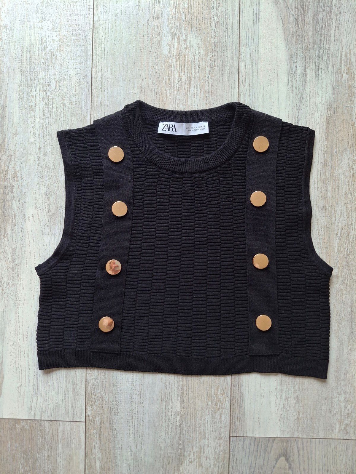 Zara gilet met gouden knoppen maat S, Ophalen of Verzenden, Korte mouw, Maat 36 (S), Gedragen