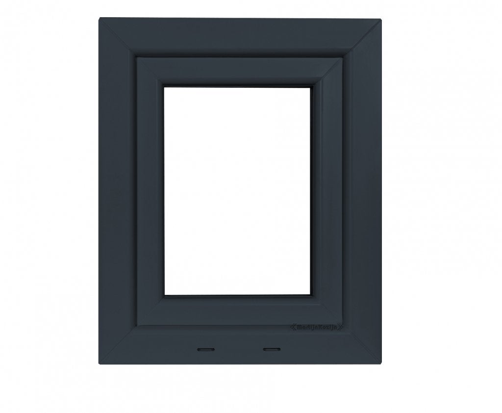 Kunststof antraciet draaikiep kozijn b50 x h60 RAL7016, Niet ingevuld, Kunststof, Minder dan 75 cm, Raamkozijn