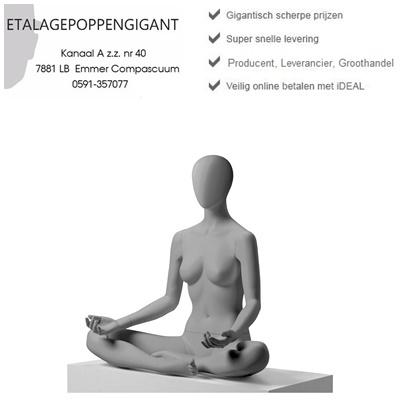 Etalagepop /Mannequin m. Egg Hoofd, in Yoga/Pilatus Houding, Sport en Fitness, Verzenden, Nieuw, Overig