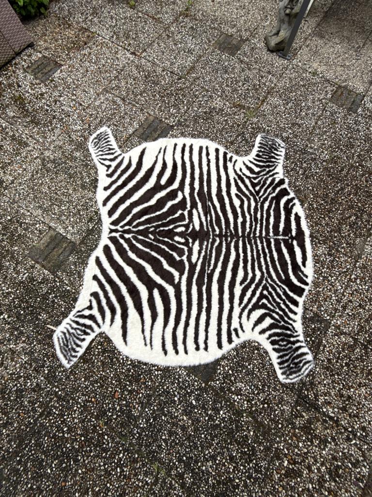Zebra Kleed Vloerkleed 150x130 cm - Zo goed als nieuw, Ophalen, 100 tot 150 cm, Wit, Zo goed als nieuw