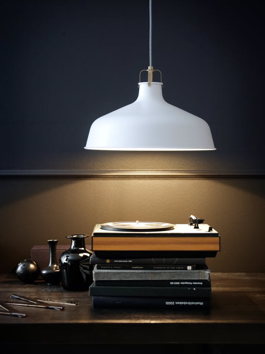 Nieuw Ikea Ranarp hanglamp ecru/ wit 38 cm, Ophalen, Nieuw