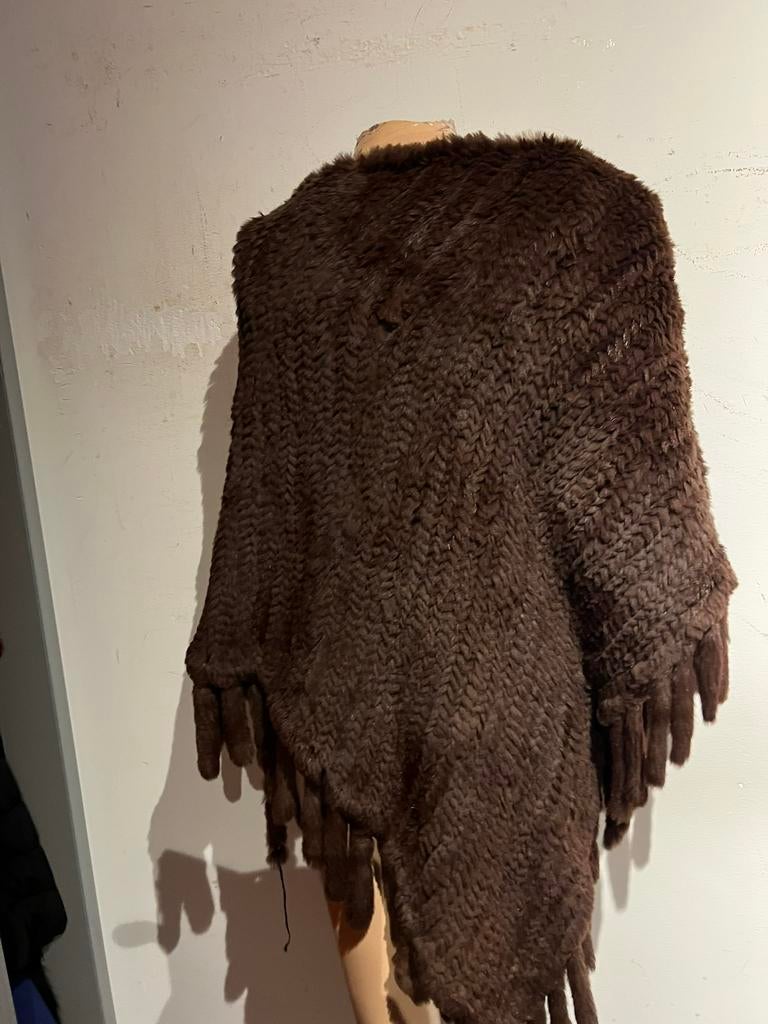 PELLESSIMO poncho van bont konijn origineel zgan, Kleding | Dames, Jassen | Winter, G, Bruin, G, Ophalen of Verzenden