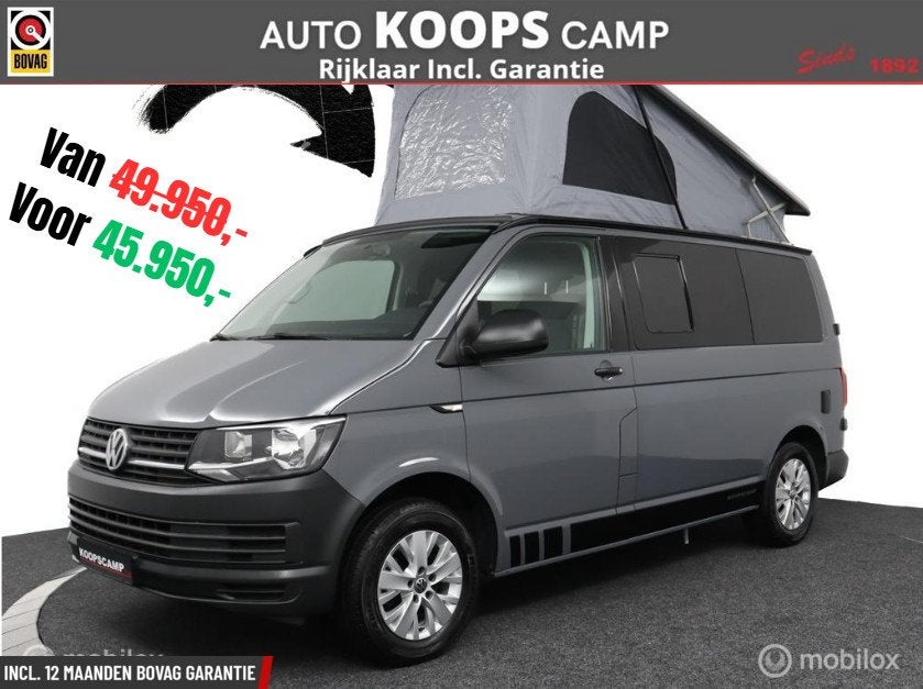 Volkswagen Transporter Buscamper 2.0TDi 102Pk Inbouw nieuw C, Volkswagen, Tot en met 4, Tot 5 meter, Airbags