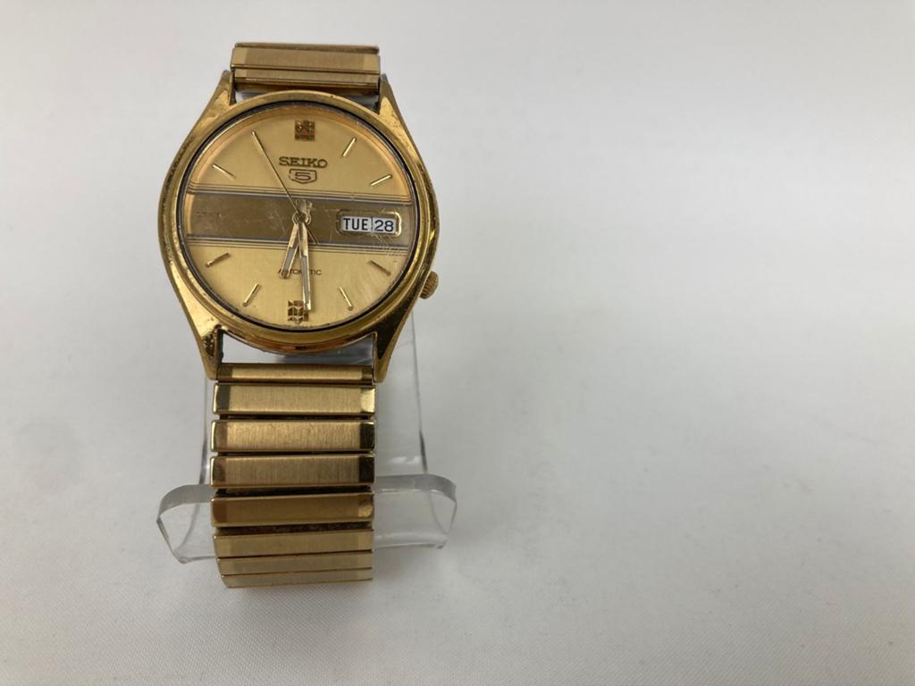 Seiko 5 - 7S26-3100 Automatic Heren horloge - Goudkleurig, Sieraden, Tassen en Uiterlijk, Horloges | Heren, Gebruikt, Polshorloge