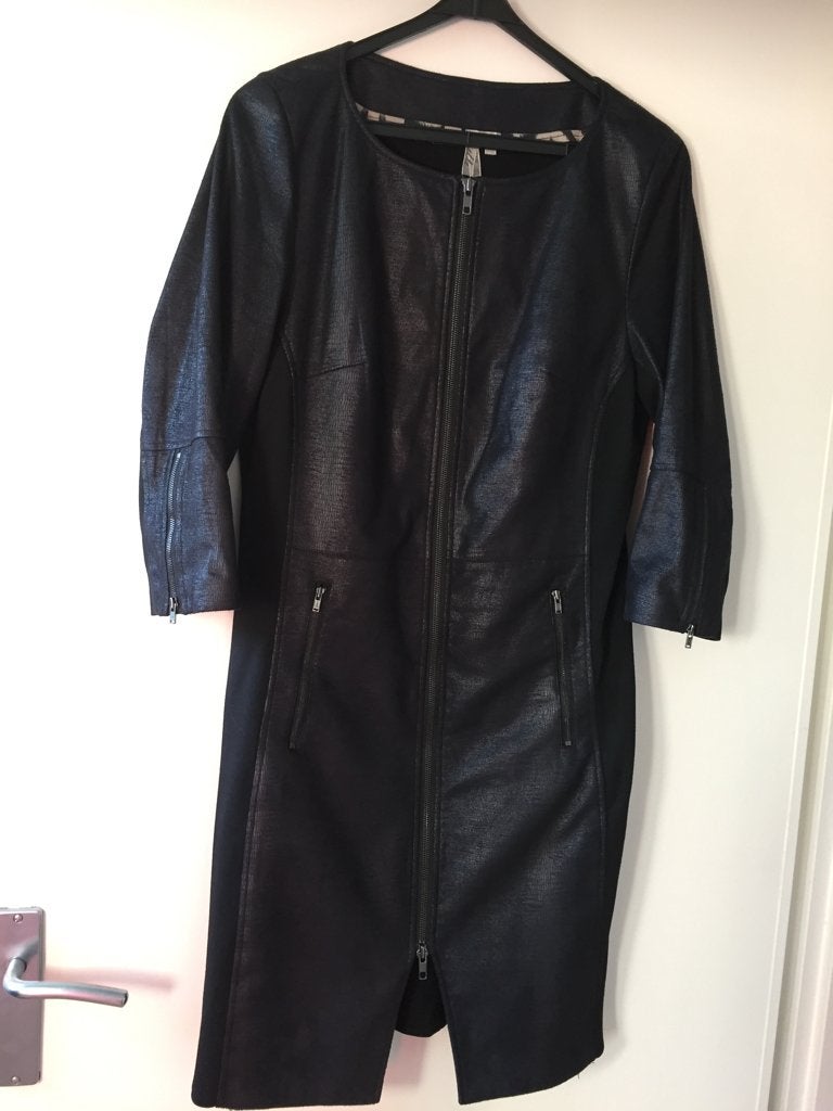 zwart/blauw jurk met rits en zakken Punt Enelle 38, Maat 38/40 (M), Blauw, .NL, Ophalen of Verzenden