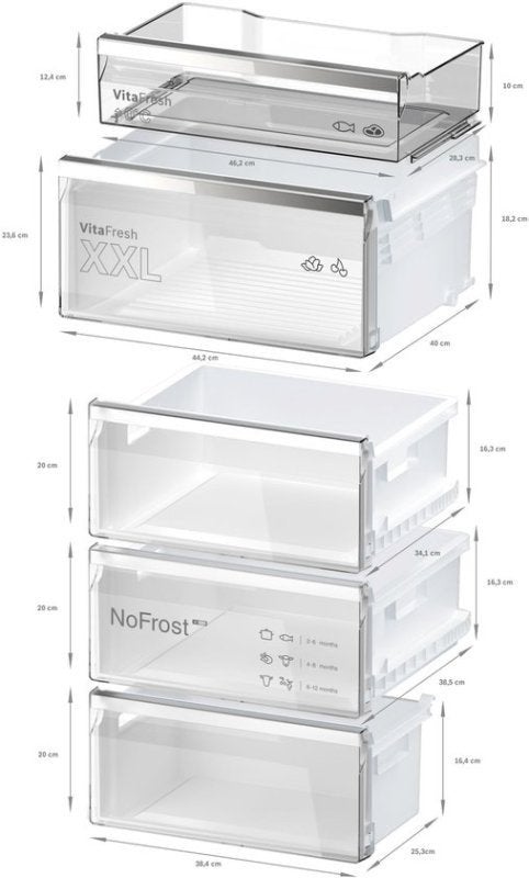 Bosch koelkast KGN39AIAU - Serie 6 - No Frost, 200 liter of meer, BSH Huishoudapparaten, 60 cm of meer, Met aparte vriezer
