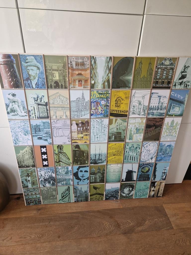 Schilderij Amsterdam 110cmx110cm, Ophalen of Verzenden
