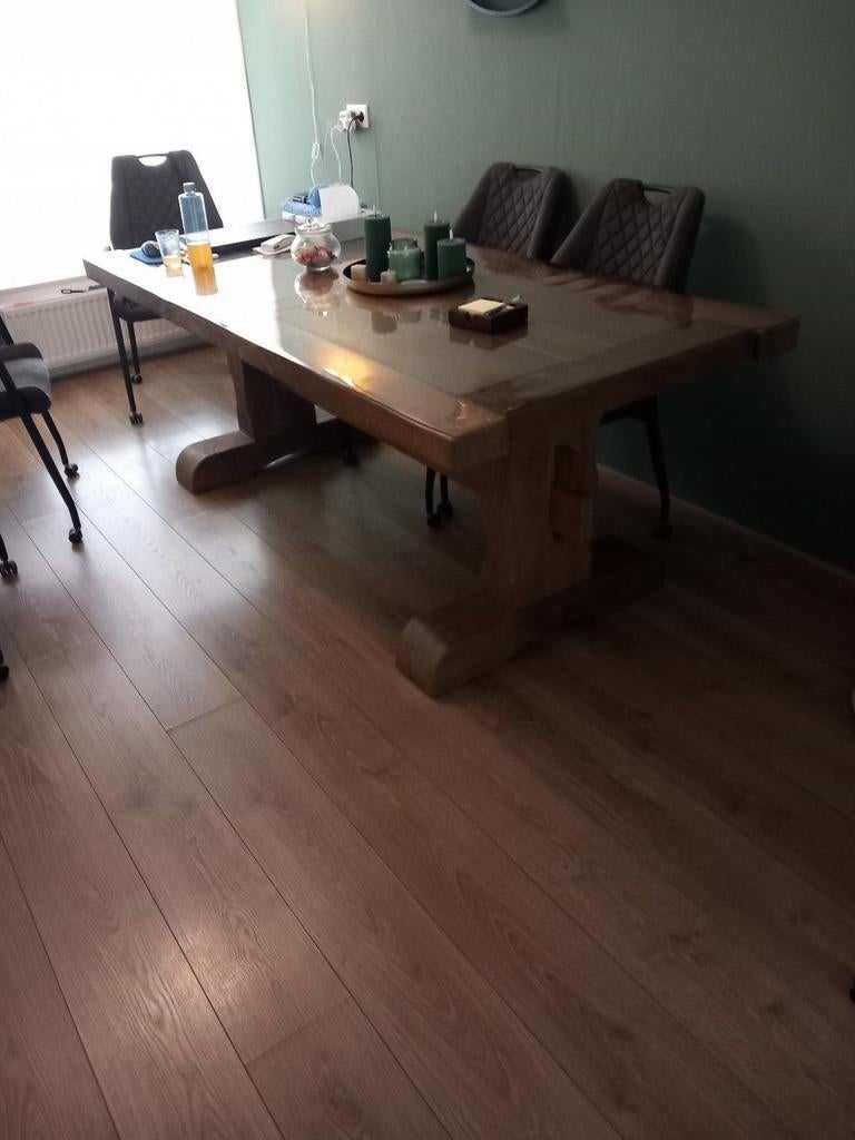 Eiken eet tafel, Ophalen, Eikenhout, 200 cm of meer, 50 tot 100 cm