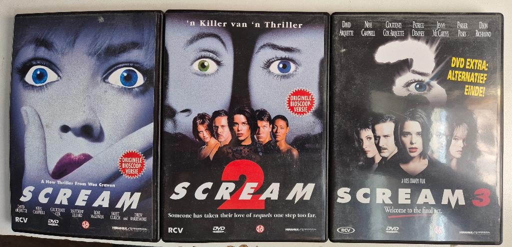Scream 1+2+3, Vanaf 16 jaar, Ophalen of Verzenden, Zo goed als nieuw, Slasher