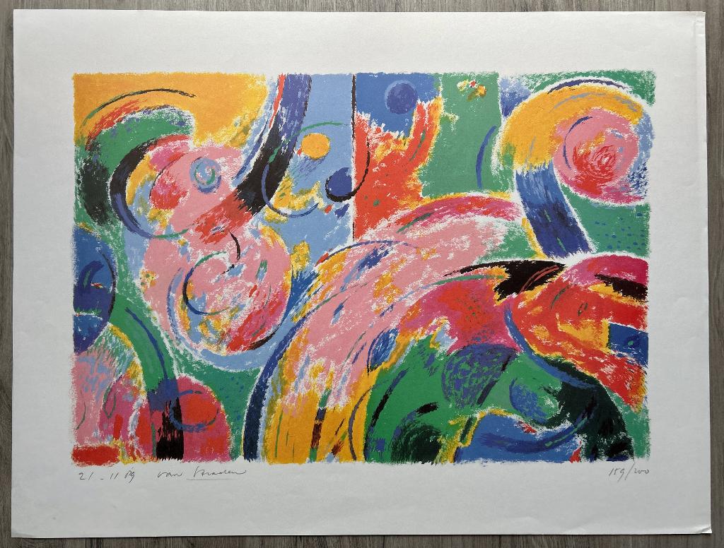 Zeefdruk Frans van Straalen  ZOMEROPRUIMING, Antiek en Kunst, Kunst | Litho's en Zeefdrukken, Verzenden