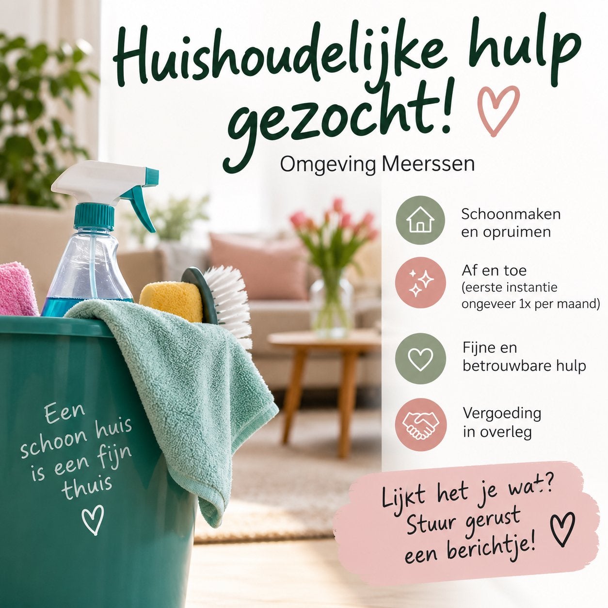 Huishoudelijke hulp gezocht – omgeving Meerssen, Diensten en Vakmensen