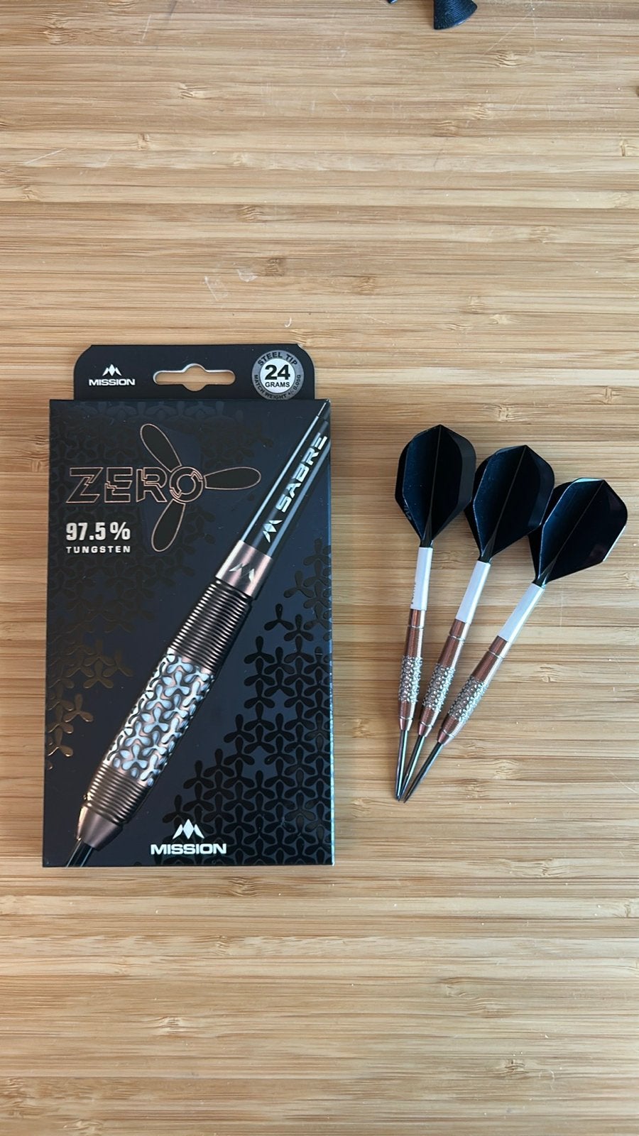 Mission Zero Darts 24 gram 97.5% Tungsten, Ophalen of Verzenden, Nieuw, Pijlen