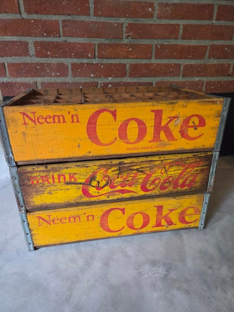 Coca Cola houten krat vintage, Verzamelen, Ophalen of Verzenden, Gebruikt, Gebruiksvoorwerp