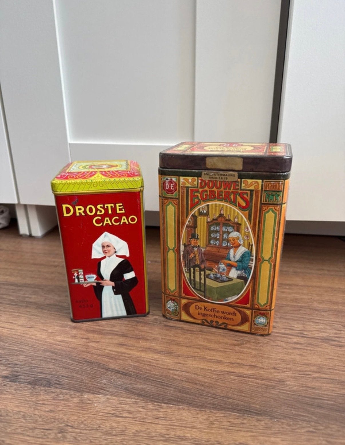 Douwe Egberts & Droste cacao koffie blikken - Gebruikt, Ophalen of Verzenden, Gebruikt, Koffie, Douwe Egberts