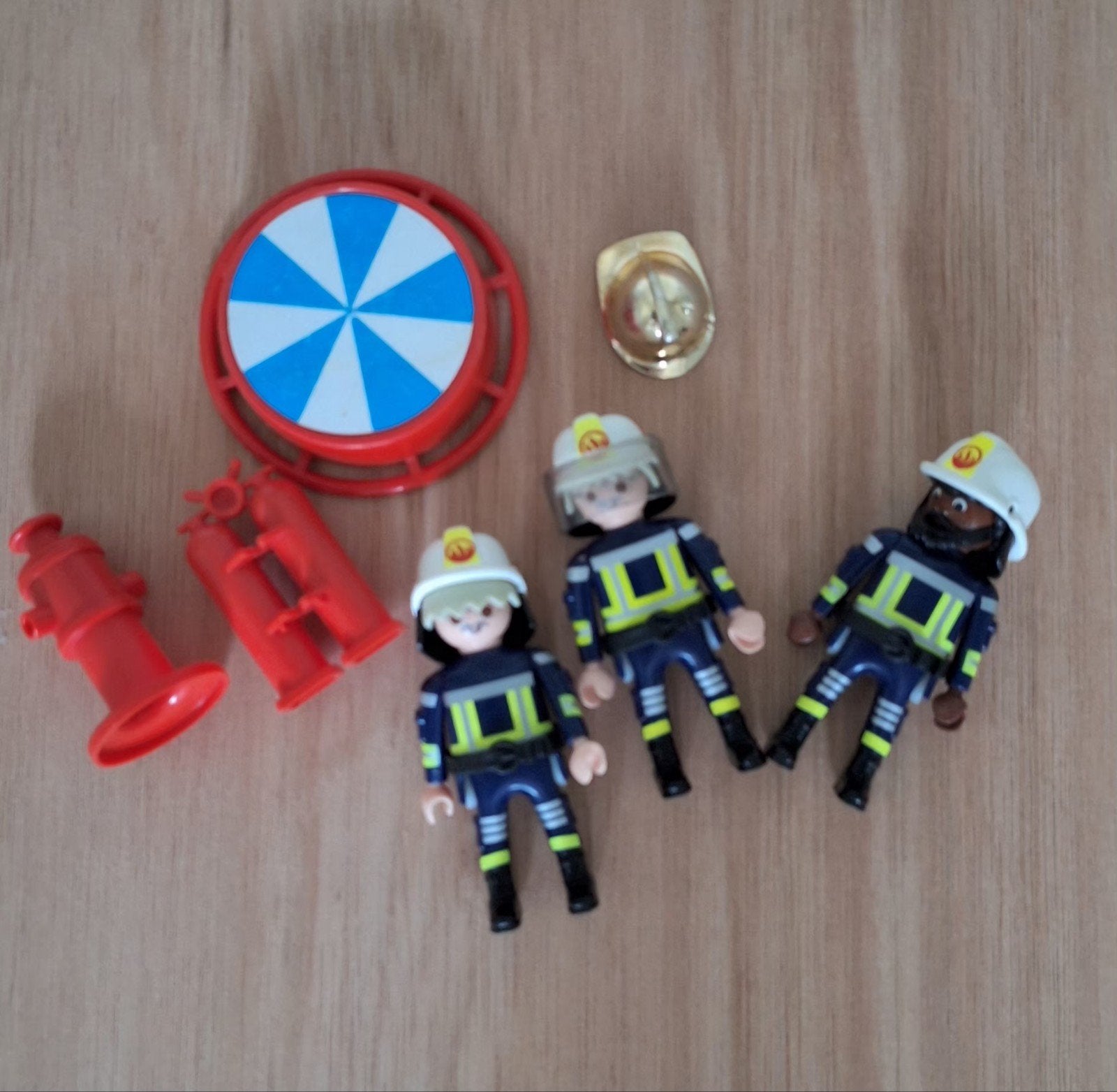 playmobil 3 brandweermannen  en extra, Gebruikt, Complete set, Ophalen of Verzenden, Figuren