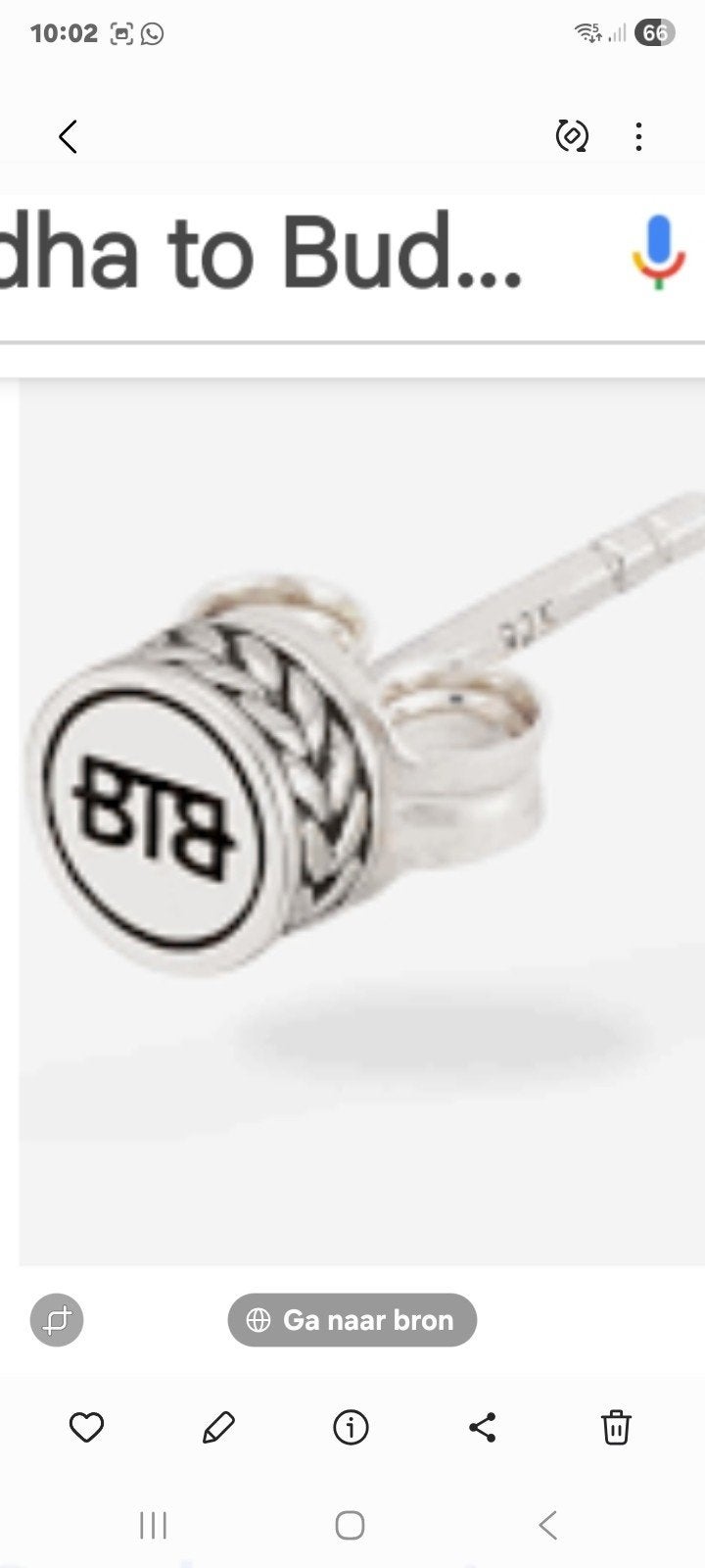 Buddha to Buddha oorknopjes, Ophalen of Verzenden, Nieuw, Zilver, Overige merken