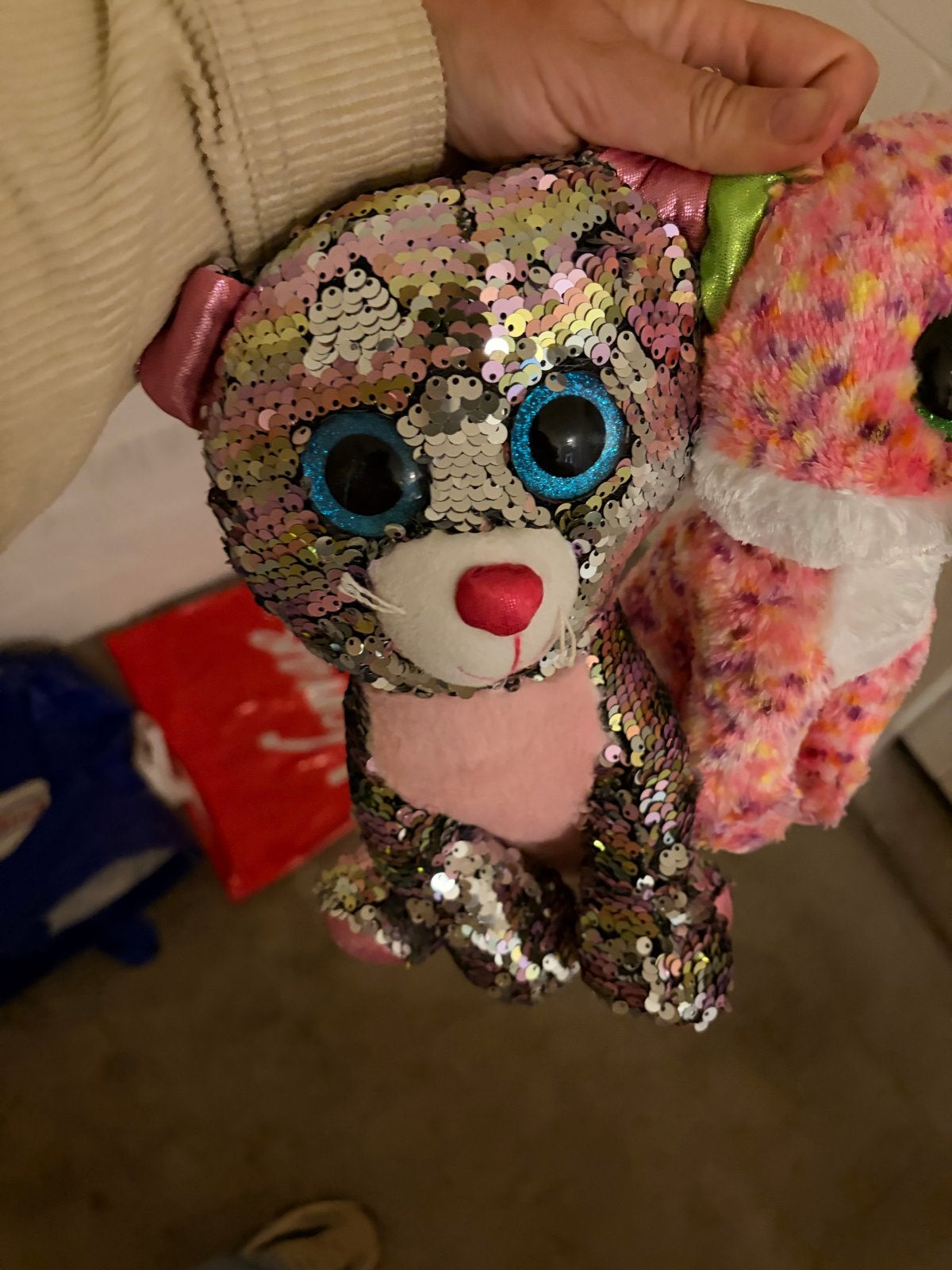 Ty Beanie Boos Katten met pailletten en glitterogen, Ophalen, Kat, Roze, Klein (minder dan 20 cm)