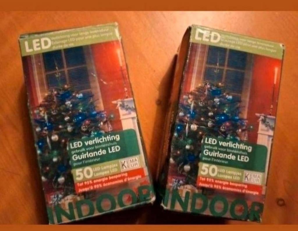 2 x led kerstverlichting. Gekleurde lampjes. Nieuw, Diversen, Kerst, Ophalen of Verzenden, Nieuw