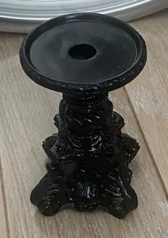 Kandelaar, zwart, 17cm hoog, nieuw, Zwart, Nieuw, Ophalen of Verzenden, 17 cm