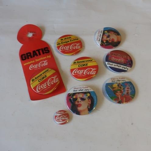 Coca Cola button set origineel vintage retro SET PRIJS, Ophalen of Verzenden, Gebruikt, Merk, Button