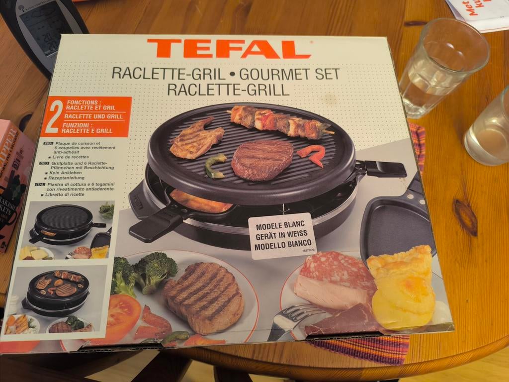 Tefal Raclette-Grill & Gourmet Set - Wit, Ophalen of Verzenden, Nieuw, 4 t/m 7 personen