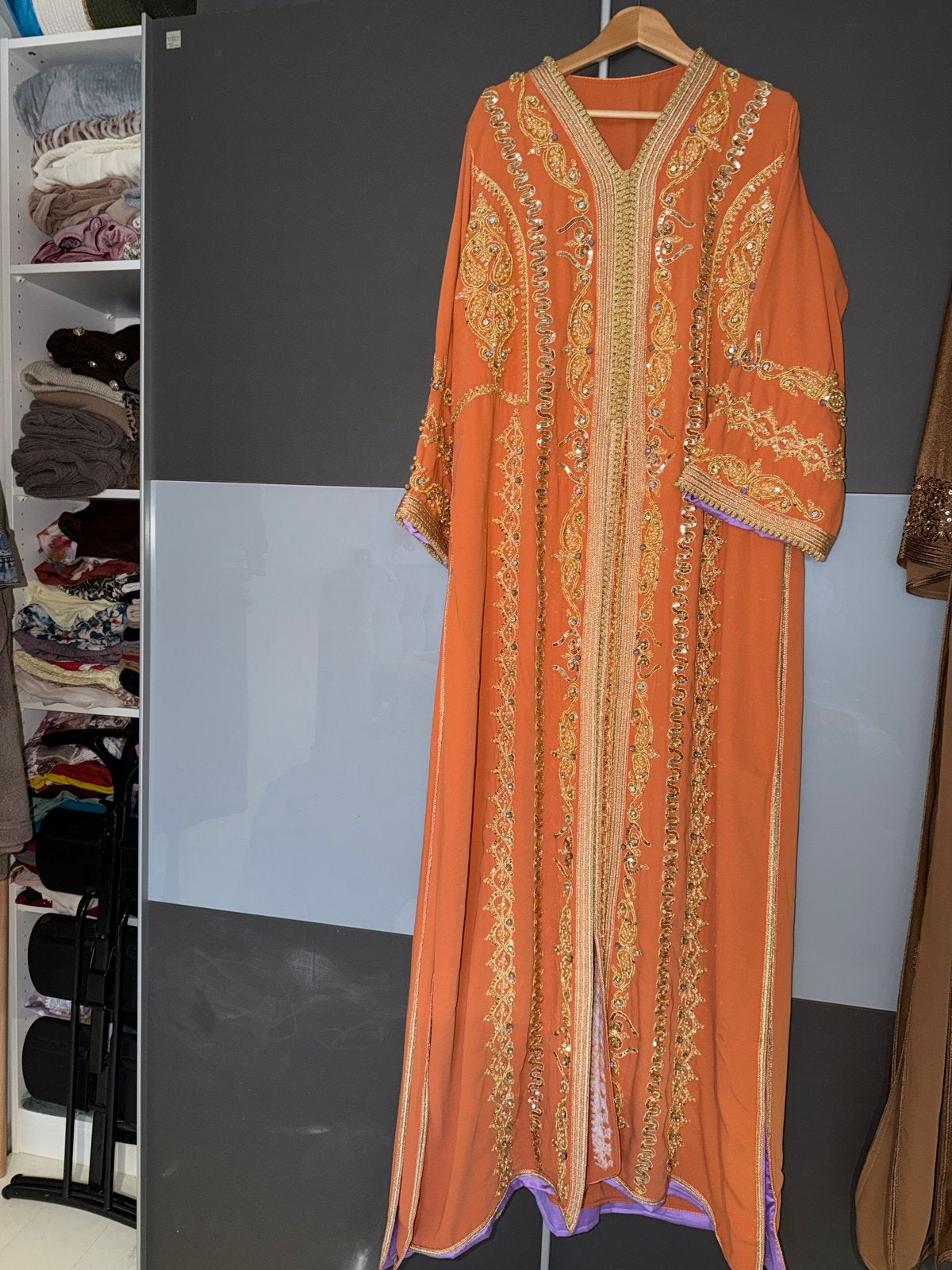 Marokkaanse jurk, Overige typen, Maat 42/44 (L), Oranje, Ophalen of Verzenden